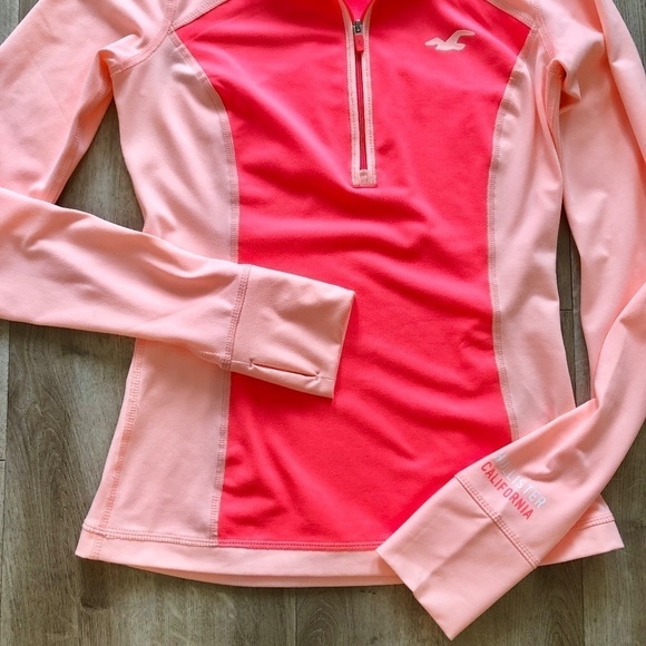Hollister, Sport, Athletic, Racerback, 1/4 zip, Long Sleeve, Fitted, Top, Size S - Picture 7 of 12
